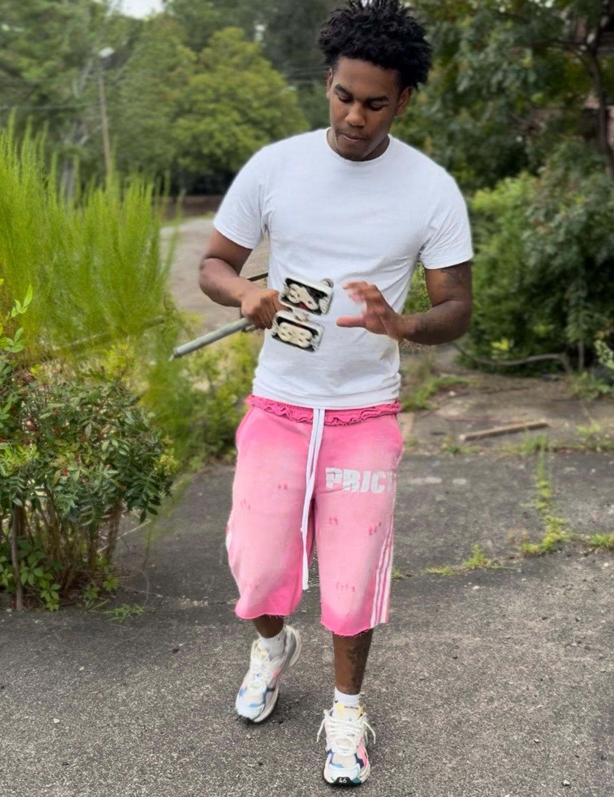‘PRJCT’ Fleece Shorts Pink