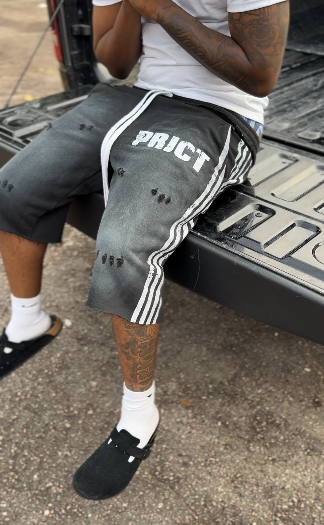 ‘PRJCT’ Fleece Shorts Black